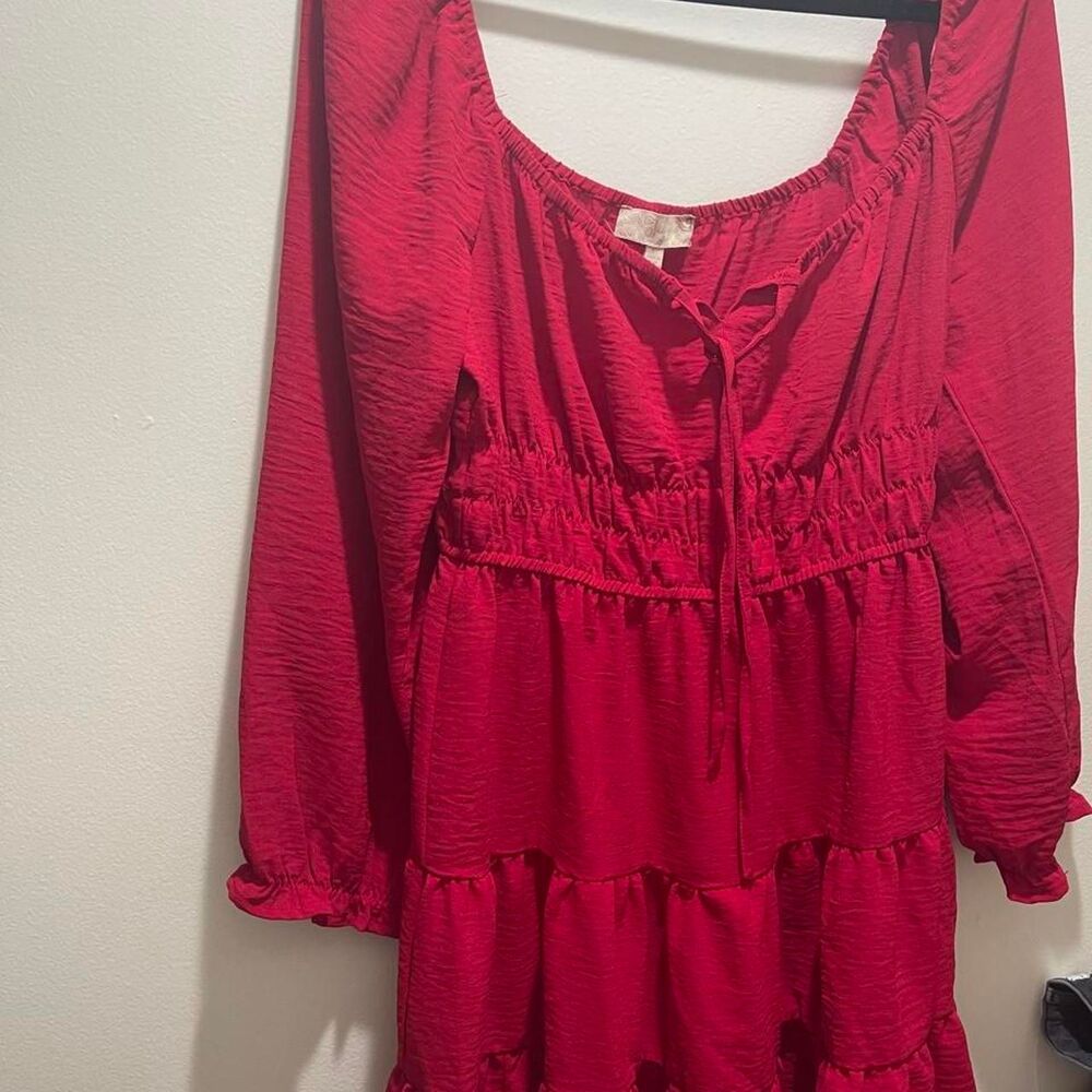 Red long sleeve dress